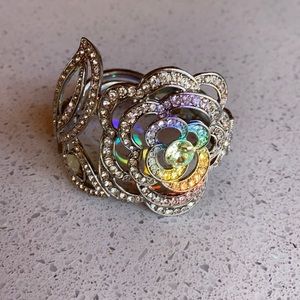 Rhinestone camellia bracelet